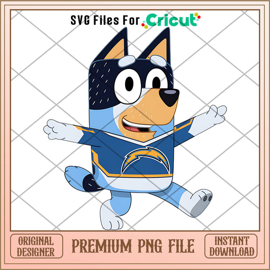 Bluey dad Chargers fan png, Los Angeles Chargers png, NFL png