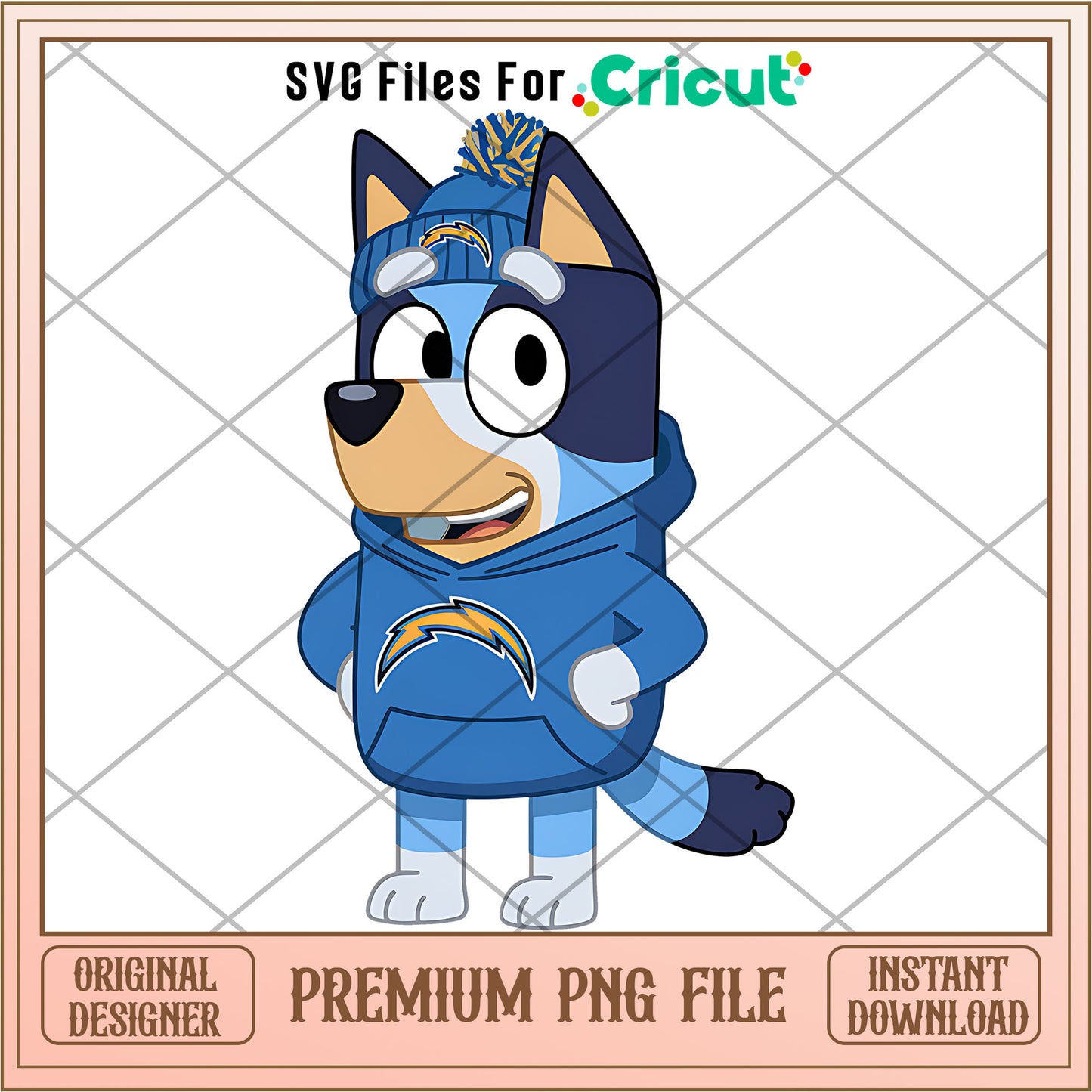 Bluey dad Chargers hoodie logo png, Los Angeles Chargers png, NFL png