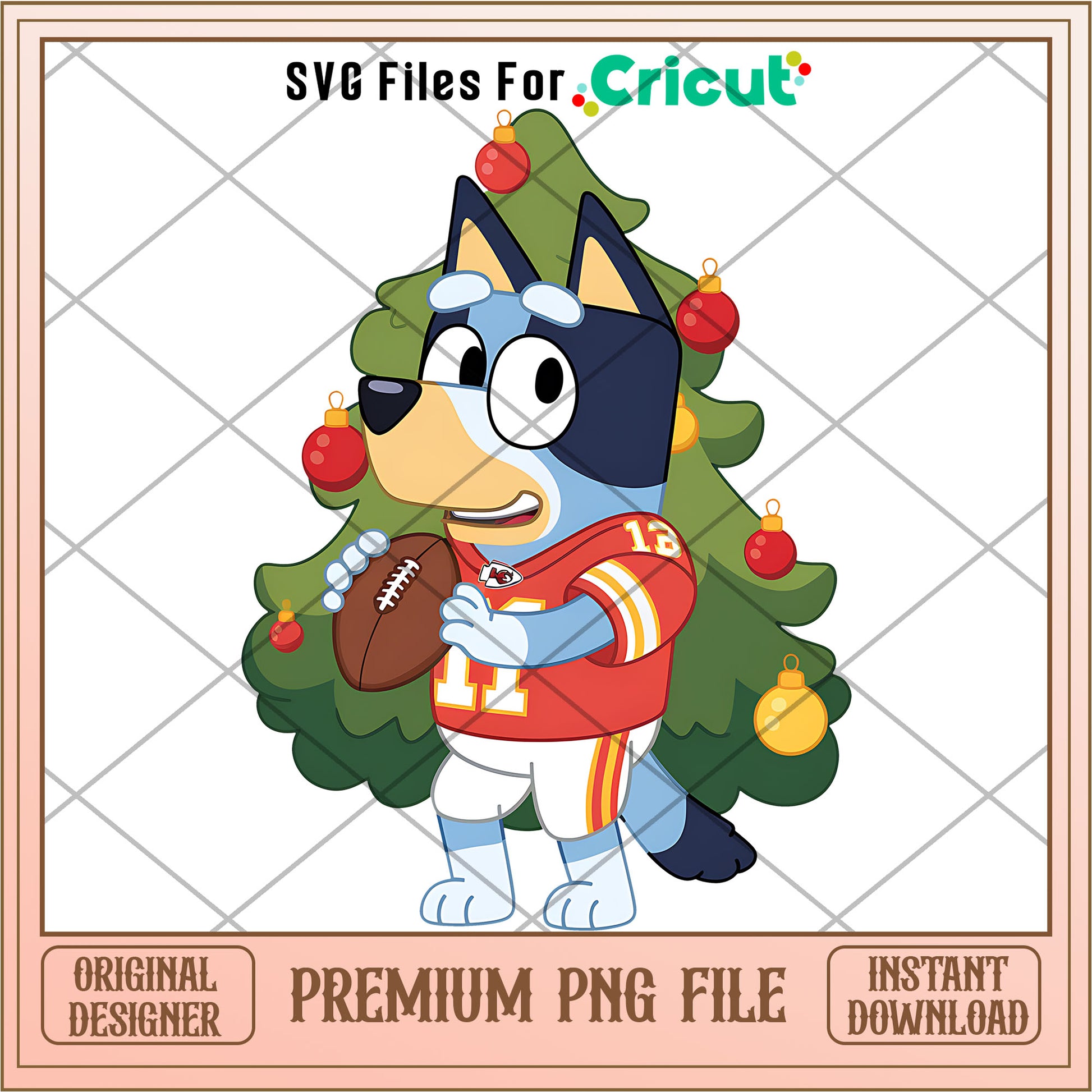 Bluey dad Chiefs christmas tree png, Kansas City Chiefs png, NFL png