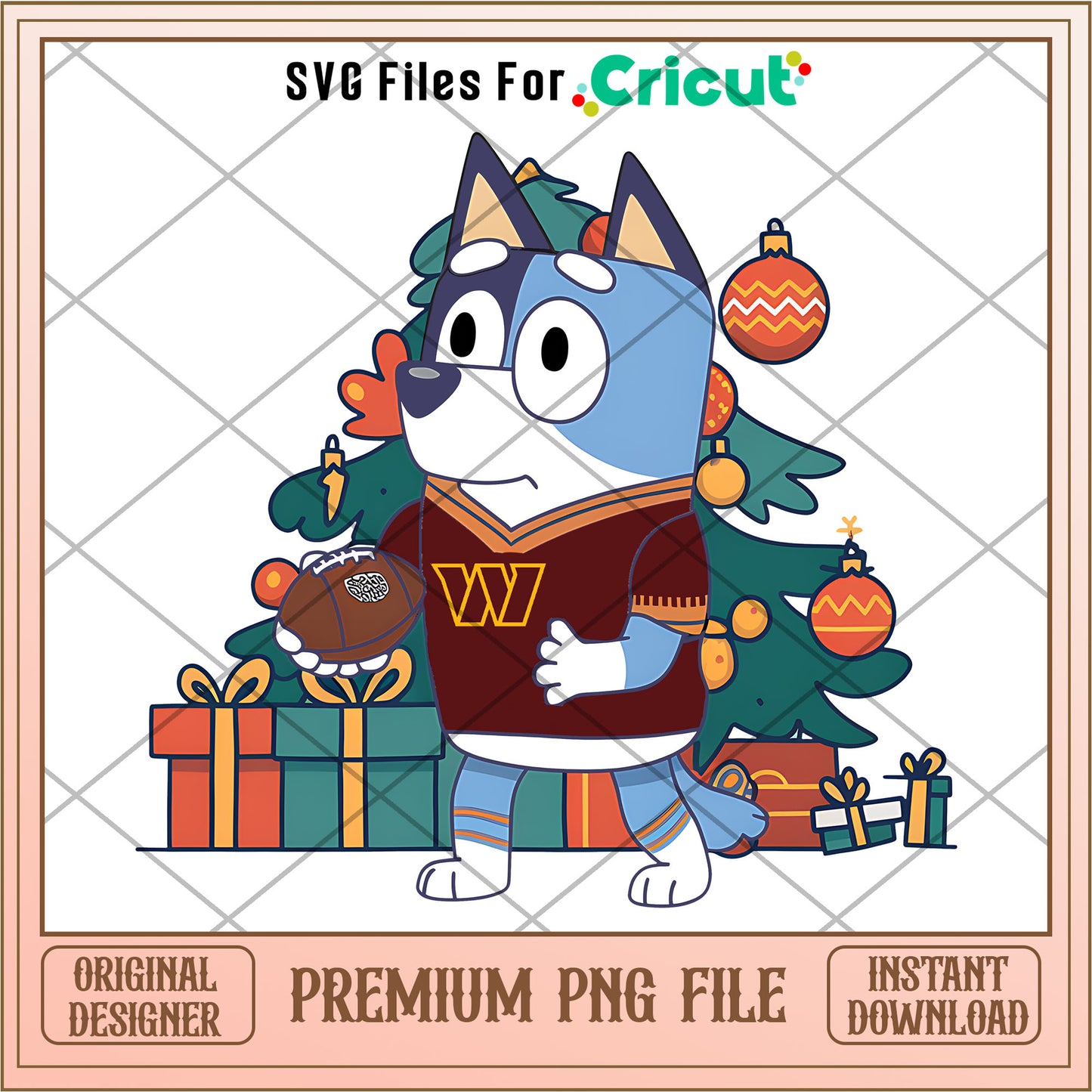Bluey dad Commanders christmas tree png, Washington Commanders png, NFL png