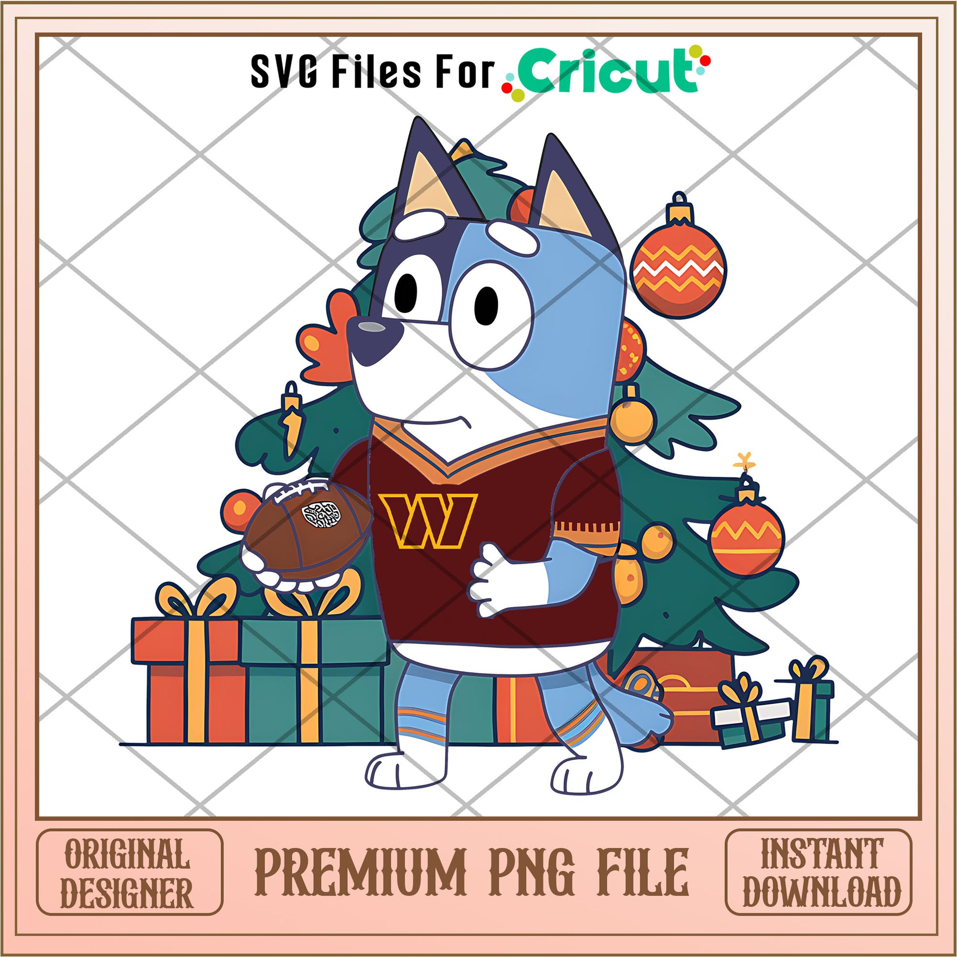 Bluey dad Commanders christmas tree png, Washington Commanders png, NFL png