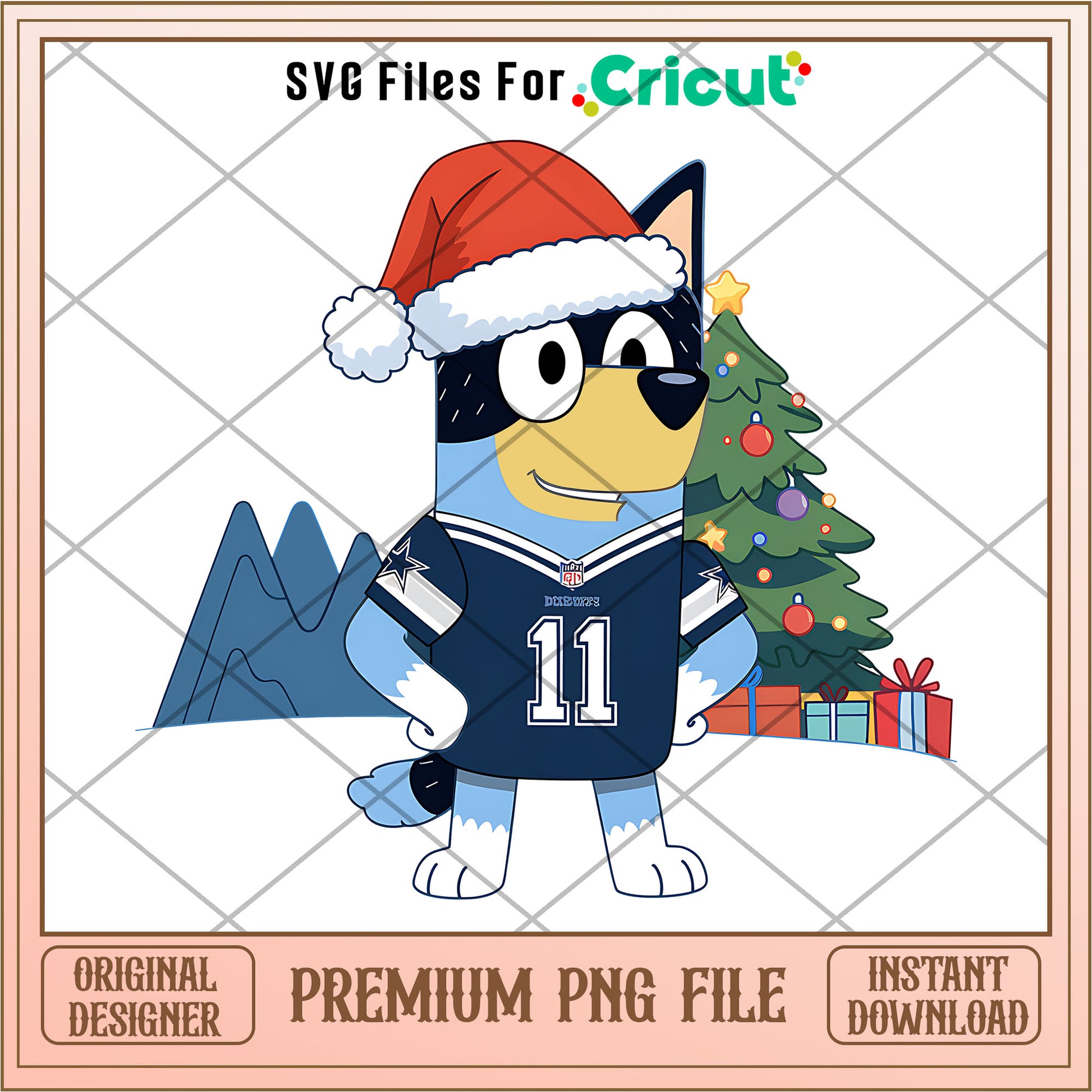 Bluey dad Cowboys christmas tree png, Dallas Cowboys png, NFL png