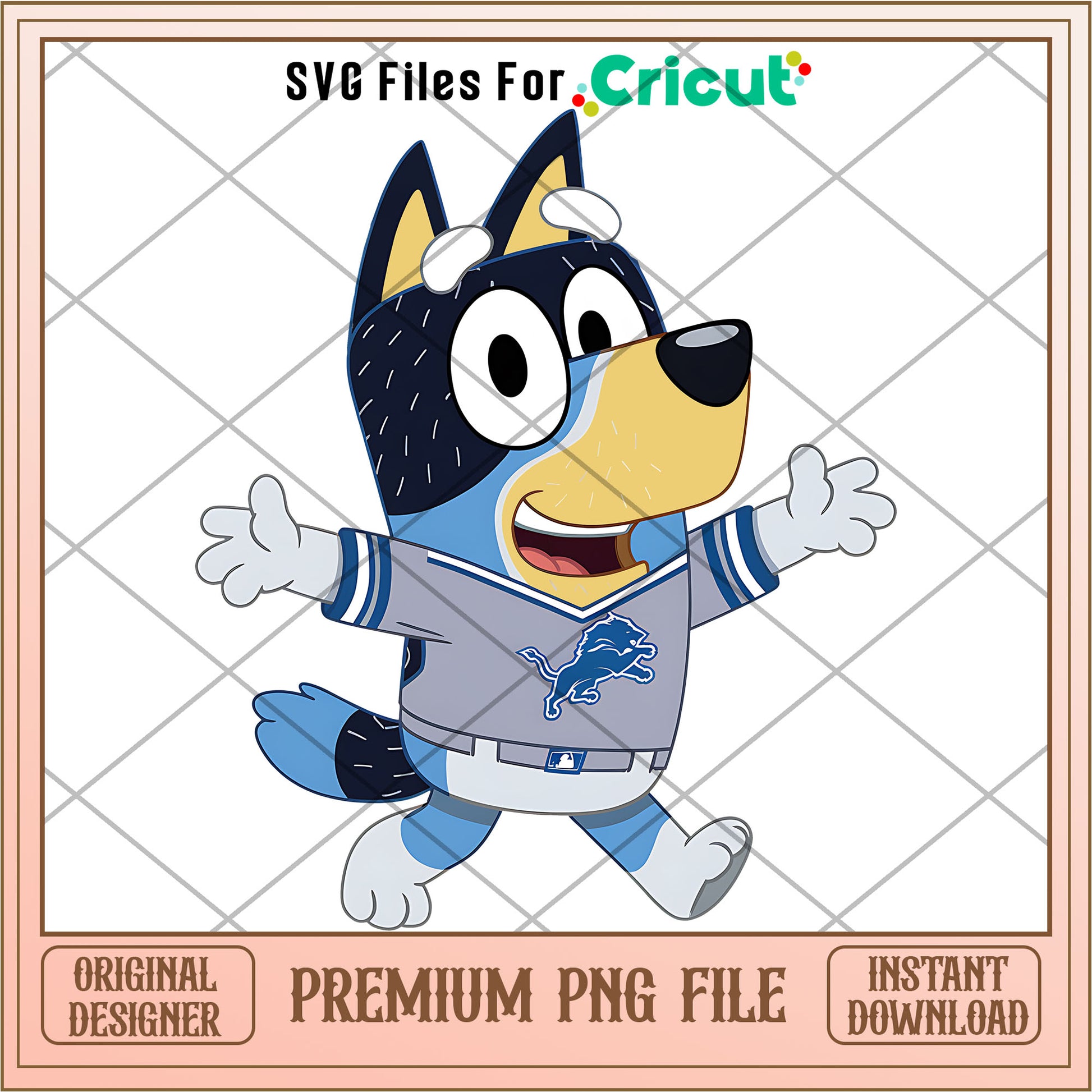 Bluey dad Detroit Lions fan png, Detroit Lions png, NFL png