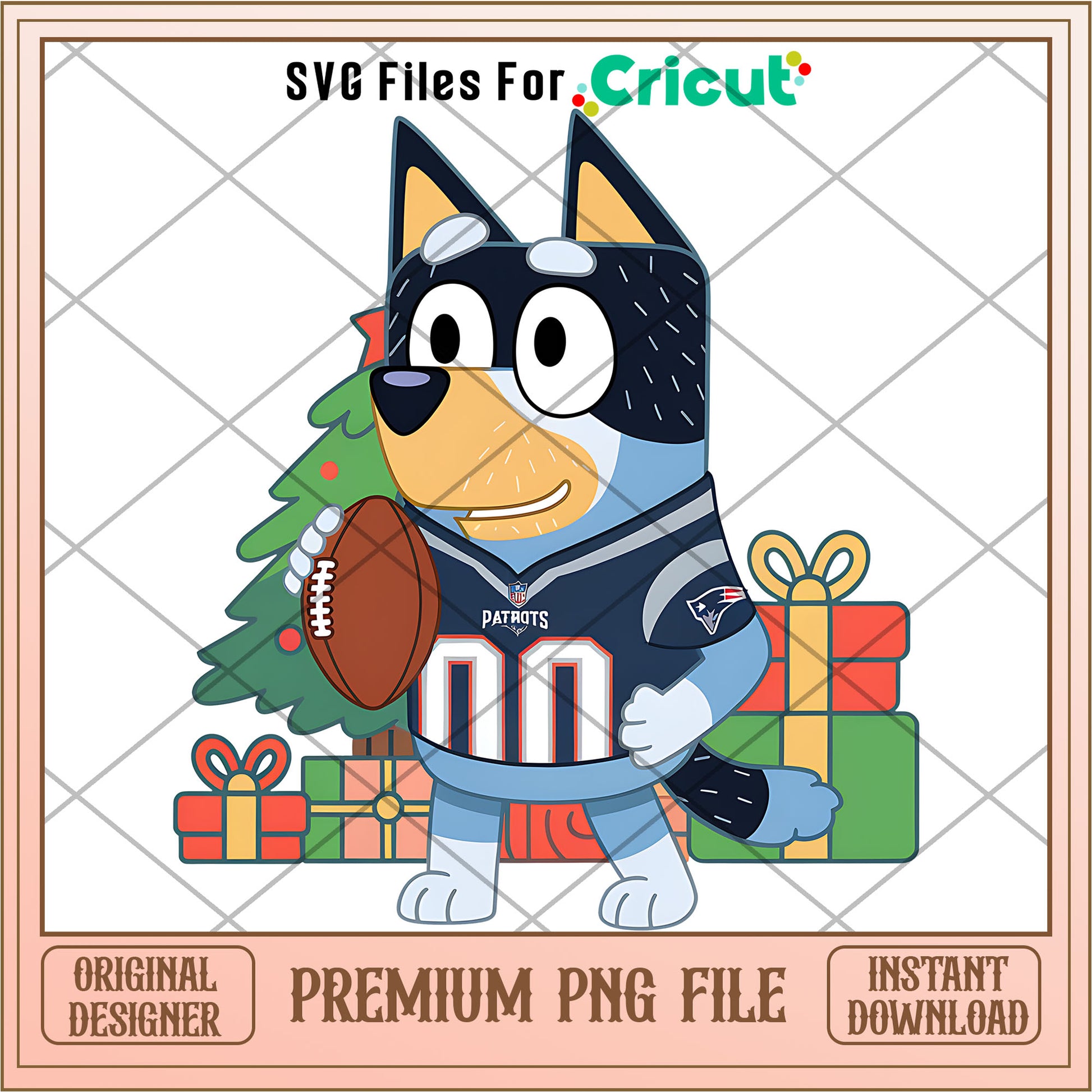 Bluey dad Patriots christmas tree png, New England Patriots png, NFL png