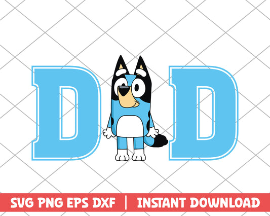 Bluey dad cartoon svg