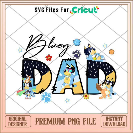 Bluey dad character cartoon png