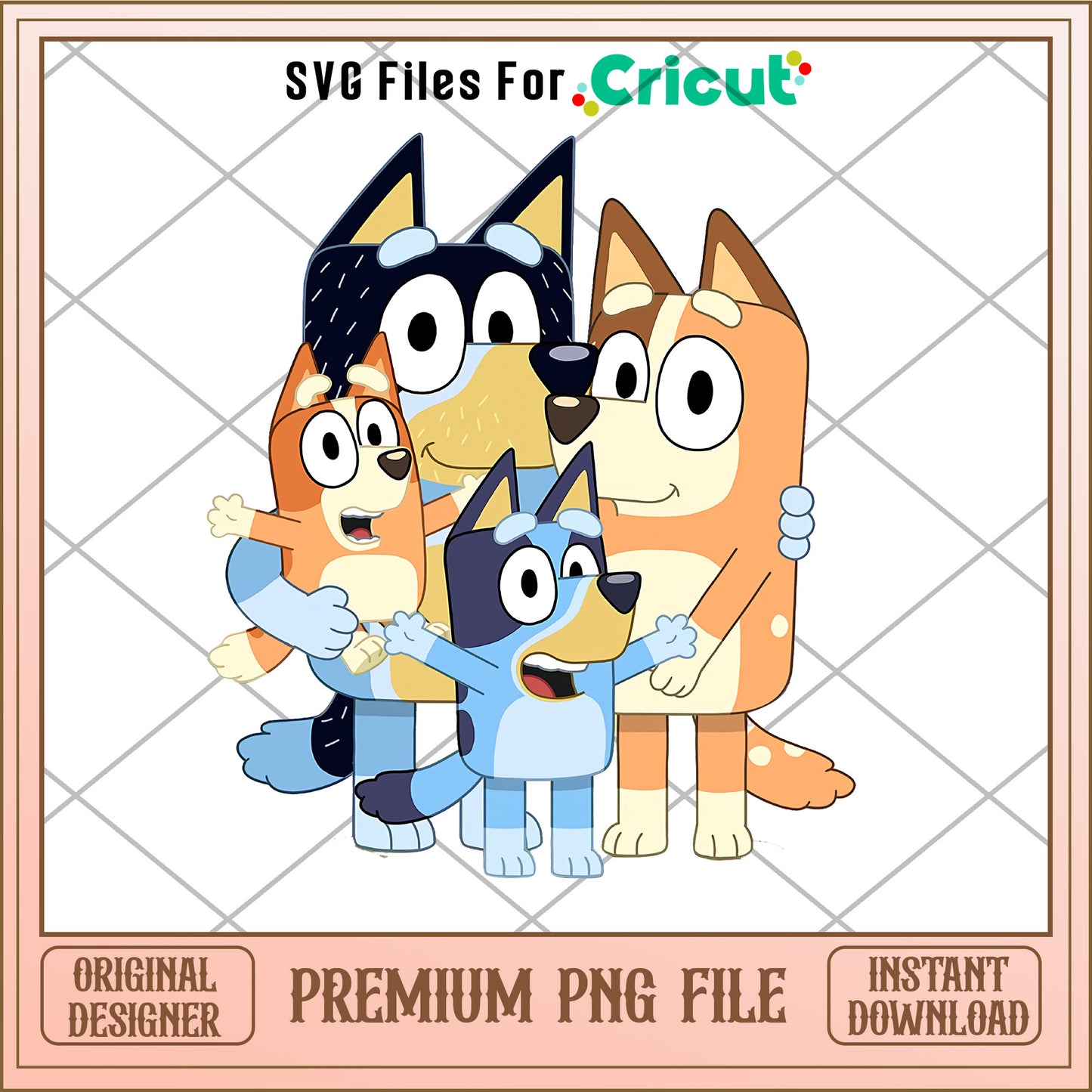 Bluey familly cartoon png