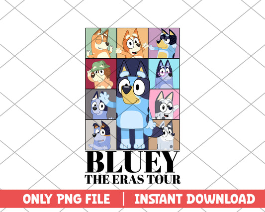 Bluey family the eras tour cartoon png