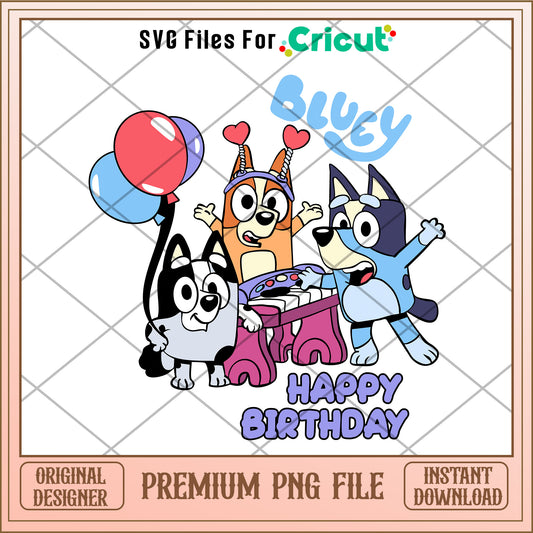 Bluey happy birthday cartoon png