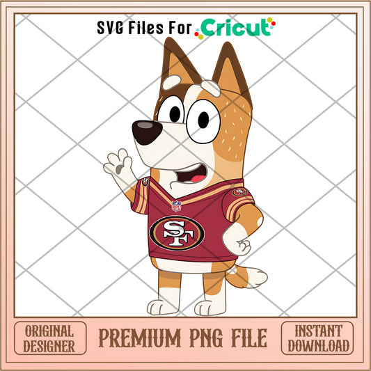 Bluey mom 49ers shirt logo png, San Francisco 49ers png, NFL png
