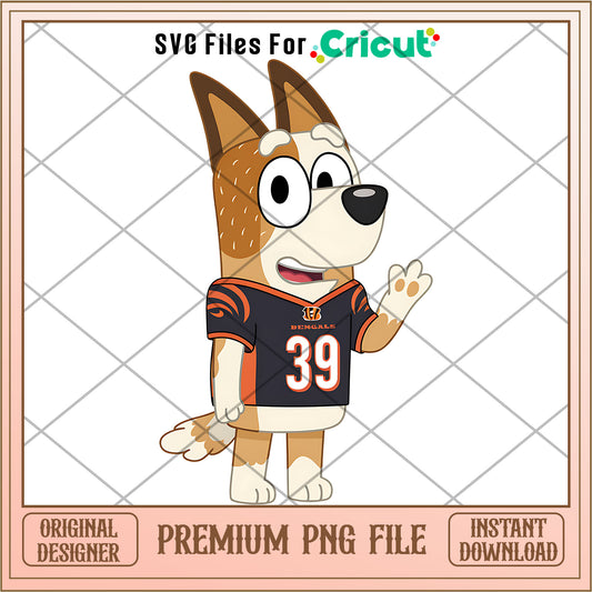 Bluey mom Bengals shirt logo png, Cincinnati Bengals png, NFL png