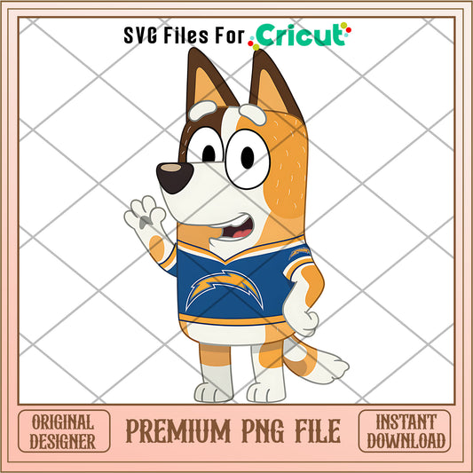 Bluey mom Chargers shirt logo png, Los Angeles Chargers png, NFL png