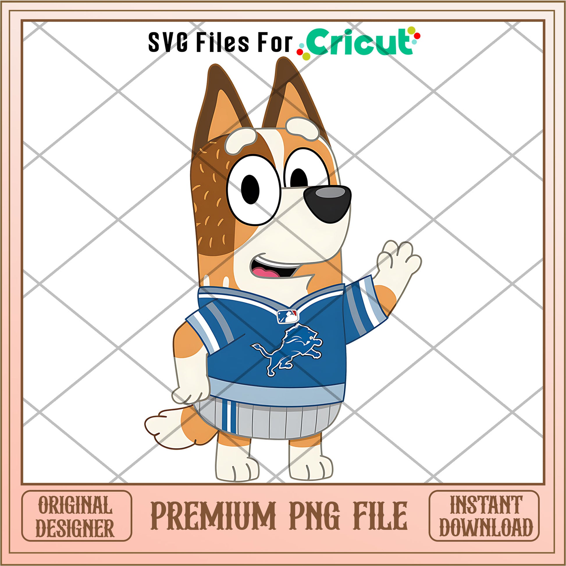 Bluey mom Detroit Lions shirt logo png, Detroit Lions png, NFL png