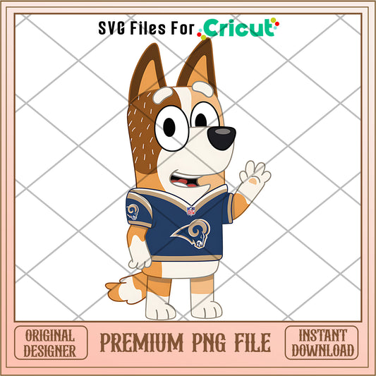 Bluey mom Rams shirt logo png, Los Angeles Rams png, NFL png