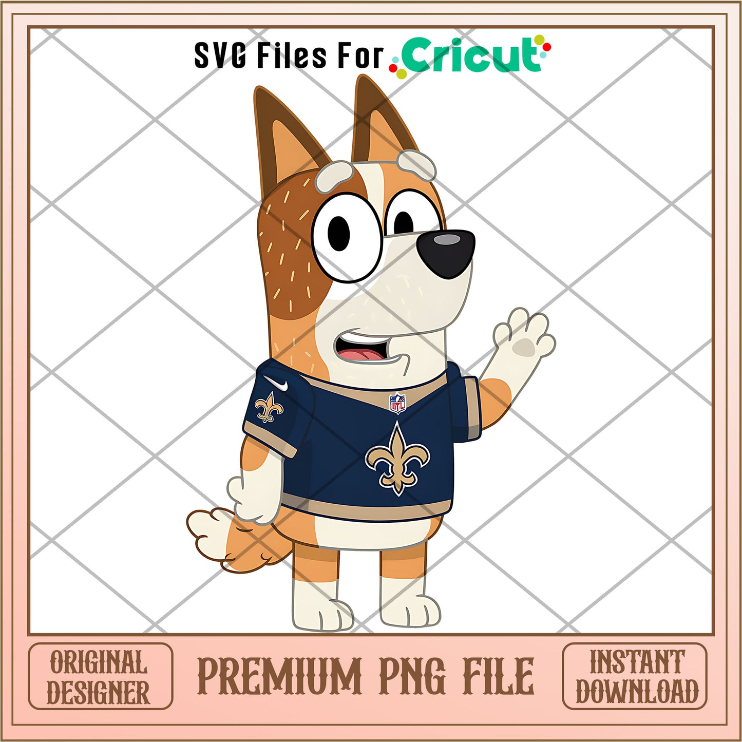 Bluey mom Saints shirt logo png, New Orleans Saints png, NFL png