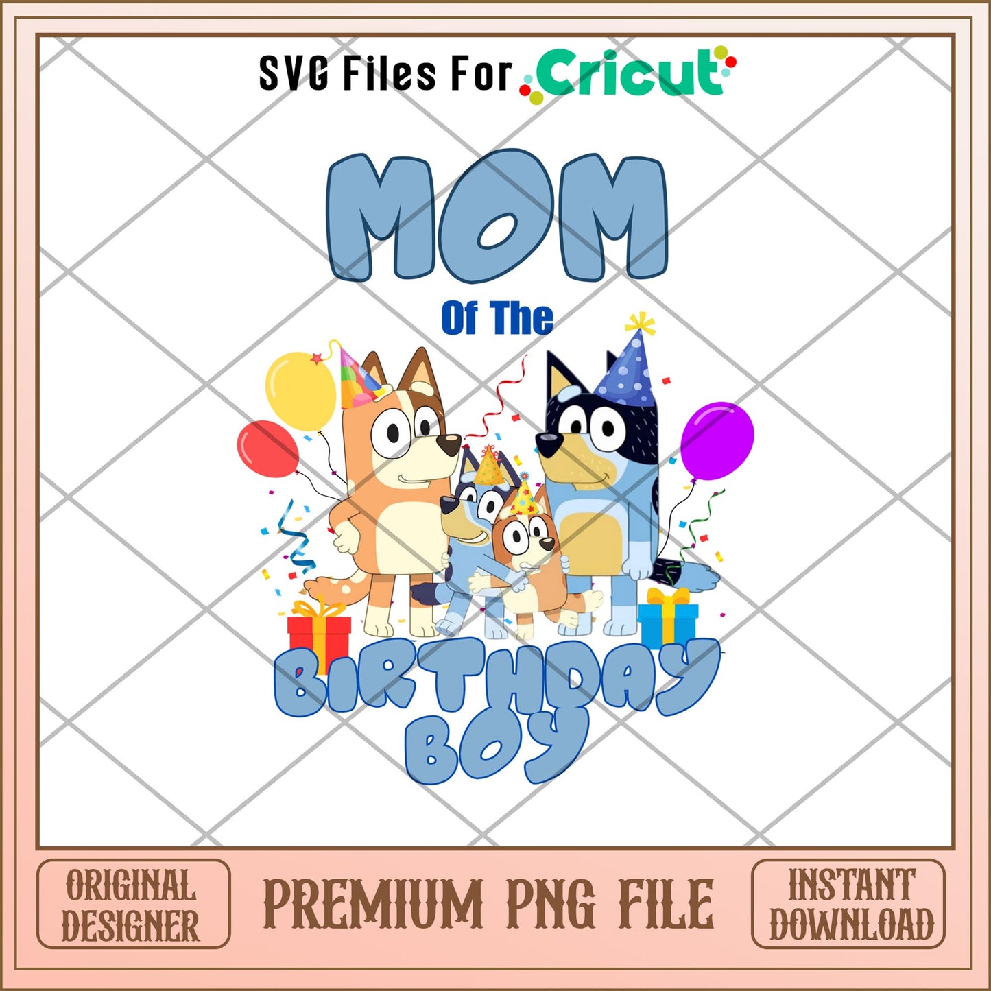 Bluey mom   of the birthday boy cartoon png, Bluey characters png, Digital Download