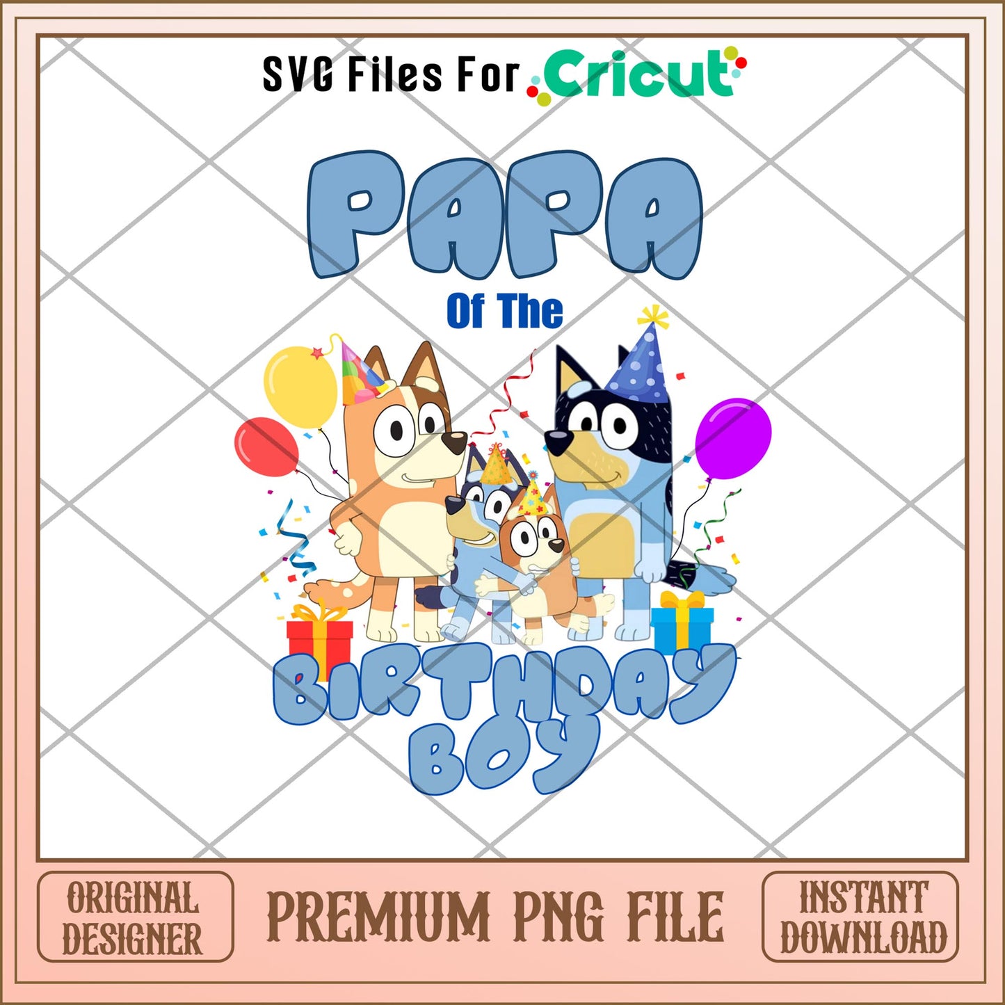 Bluey papa  of the birthday boy cartoon png, Bluey characters png, Digital Download