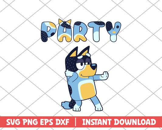 Bluey party dad dance cartoon svg