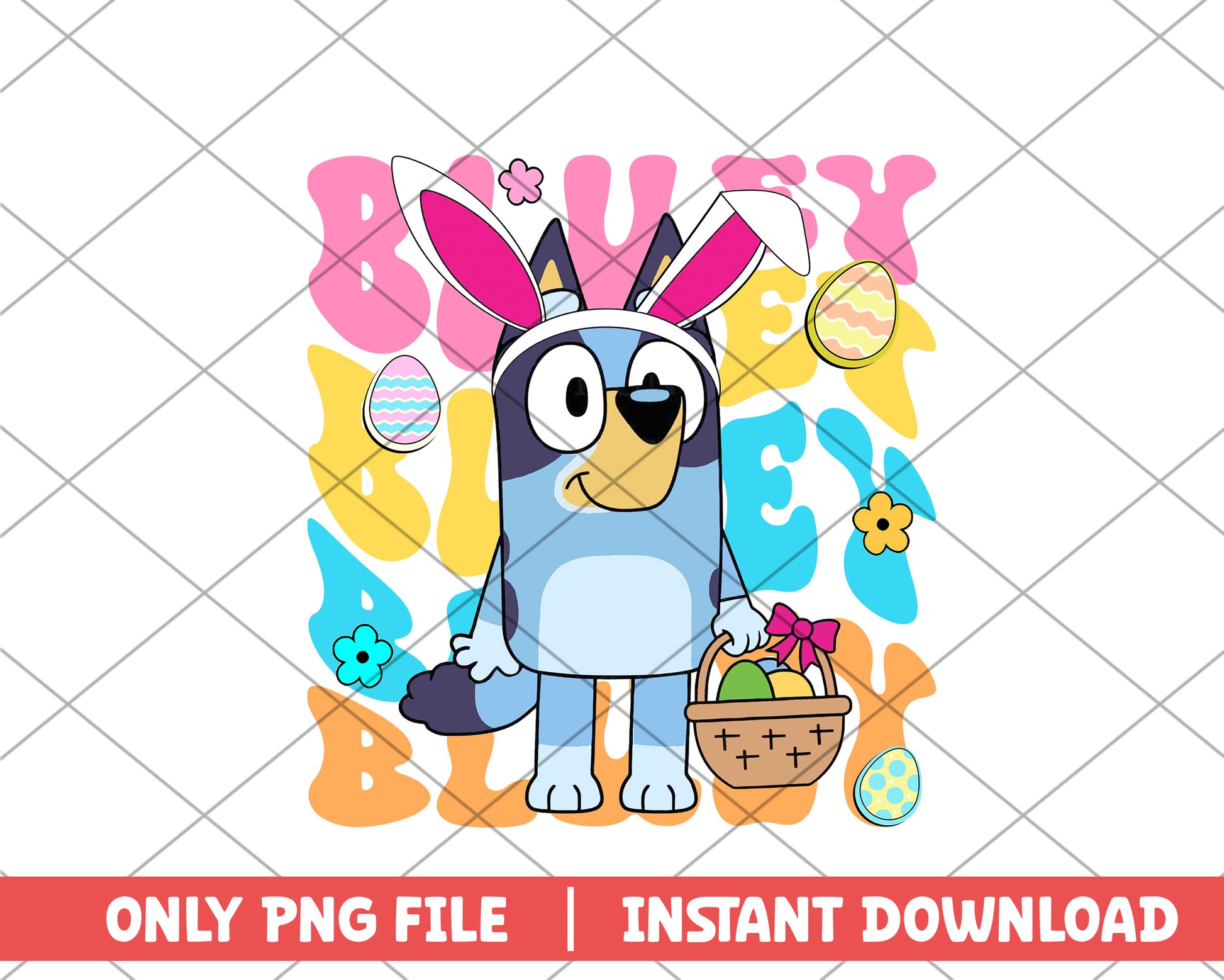 Bluey rabbit cartoon png