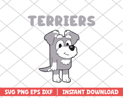 Bluey terriers grey cartoon svg