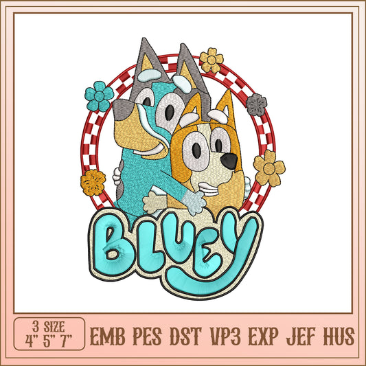 Bluy Embroidery Design 3 Sizes