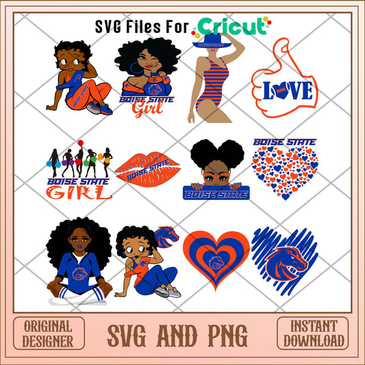 Boise star girl svg, Boise star svg bundle, NCAA svg