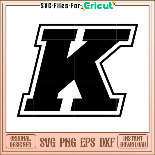 Bold Letter K SVG Design, Perfect for Cricut Projects and Crafts