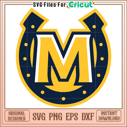 Bold M logo design for Cricut projects, high quality SVG PNG EPS DXF files