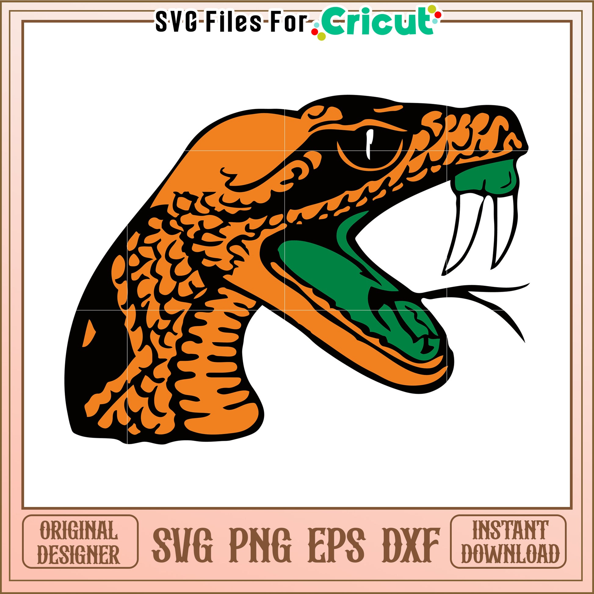 Bold Snake Head SVG Design, Perfect for Cricut Crafting Projects