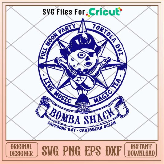 Bomba Shack Vintage Reggae Bar Pub Jamaica Caribbe Svg-Svgfilesforcricut