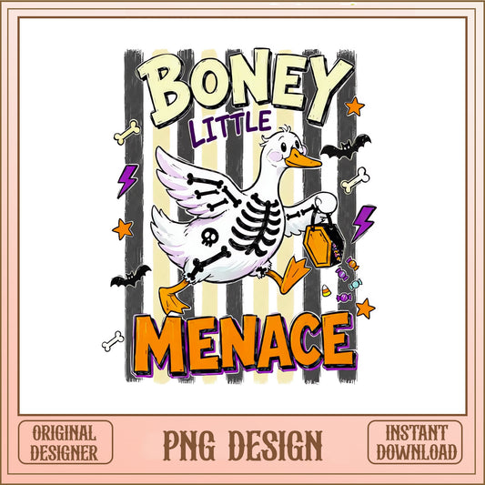 Boney Little Menace Duck PNG, Halloween Duck, Skeleton PNG