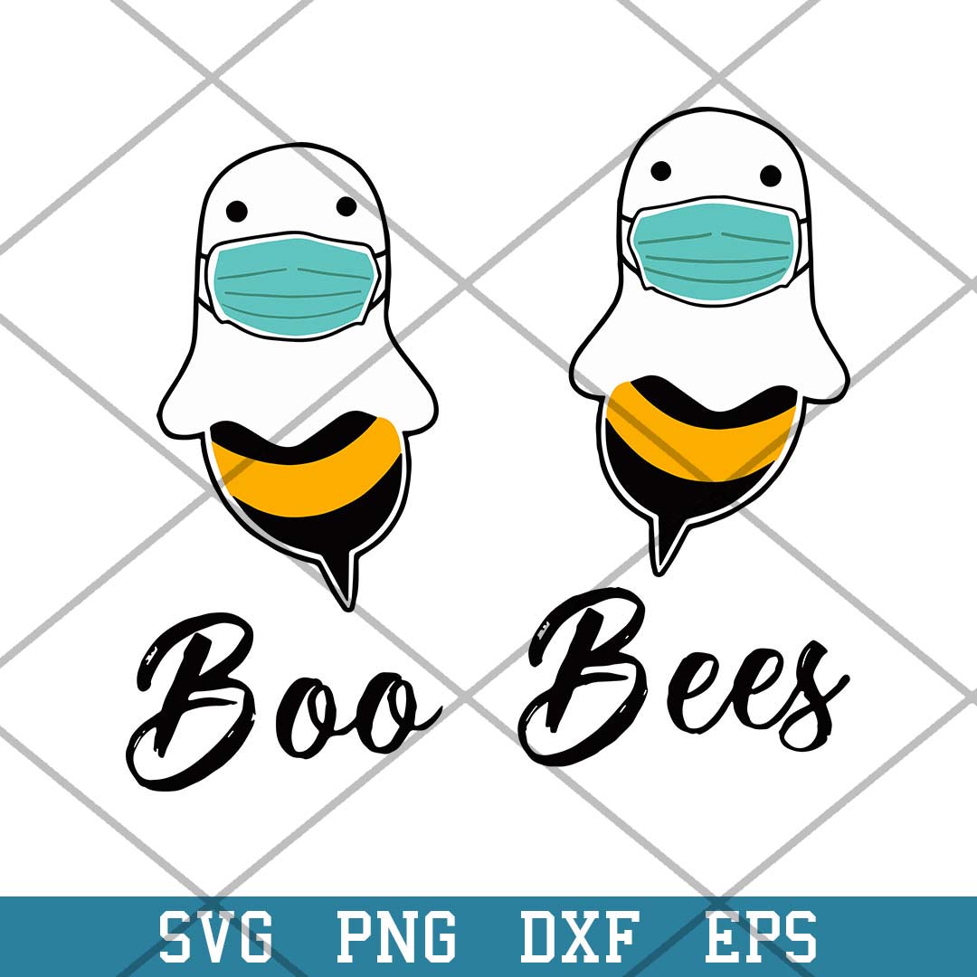 Boo Bees Halloween Face Mask Svg, Halloween Svg-Svgfilesforcricut