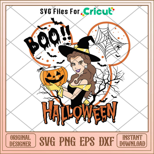 Boo Belle Princess Halloween Svg, Disney princess name svg,   digital download
