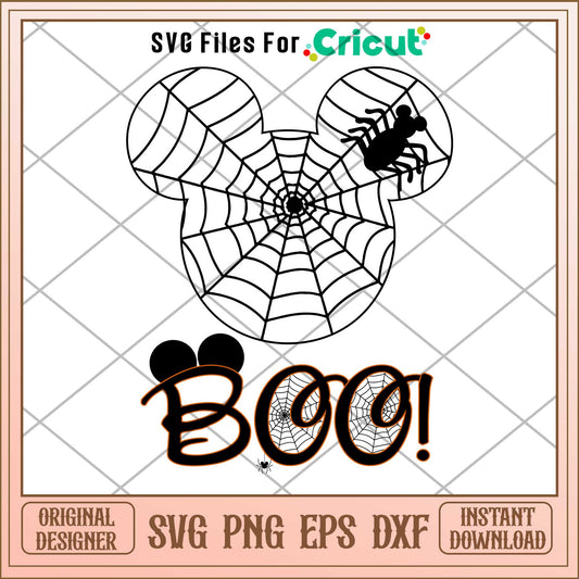 Boo Spooky Spider Mickey head svg, Disney characters svg, Digital Download