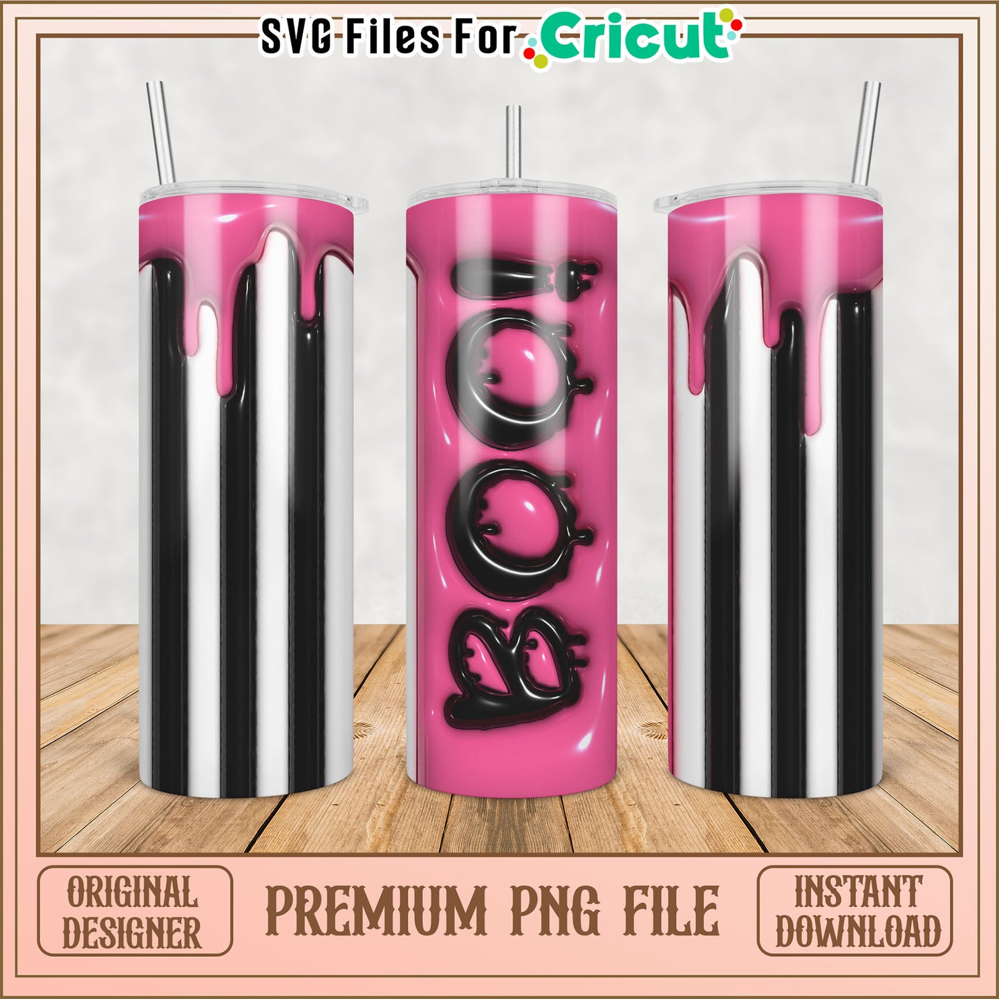 Boo Tumbler PNG Sublimation Design