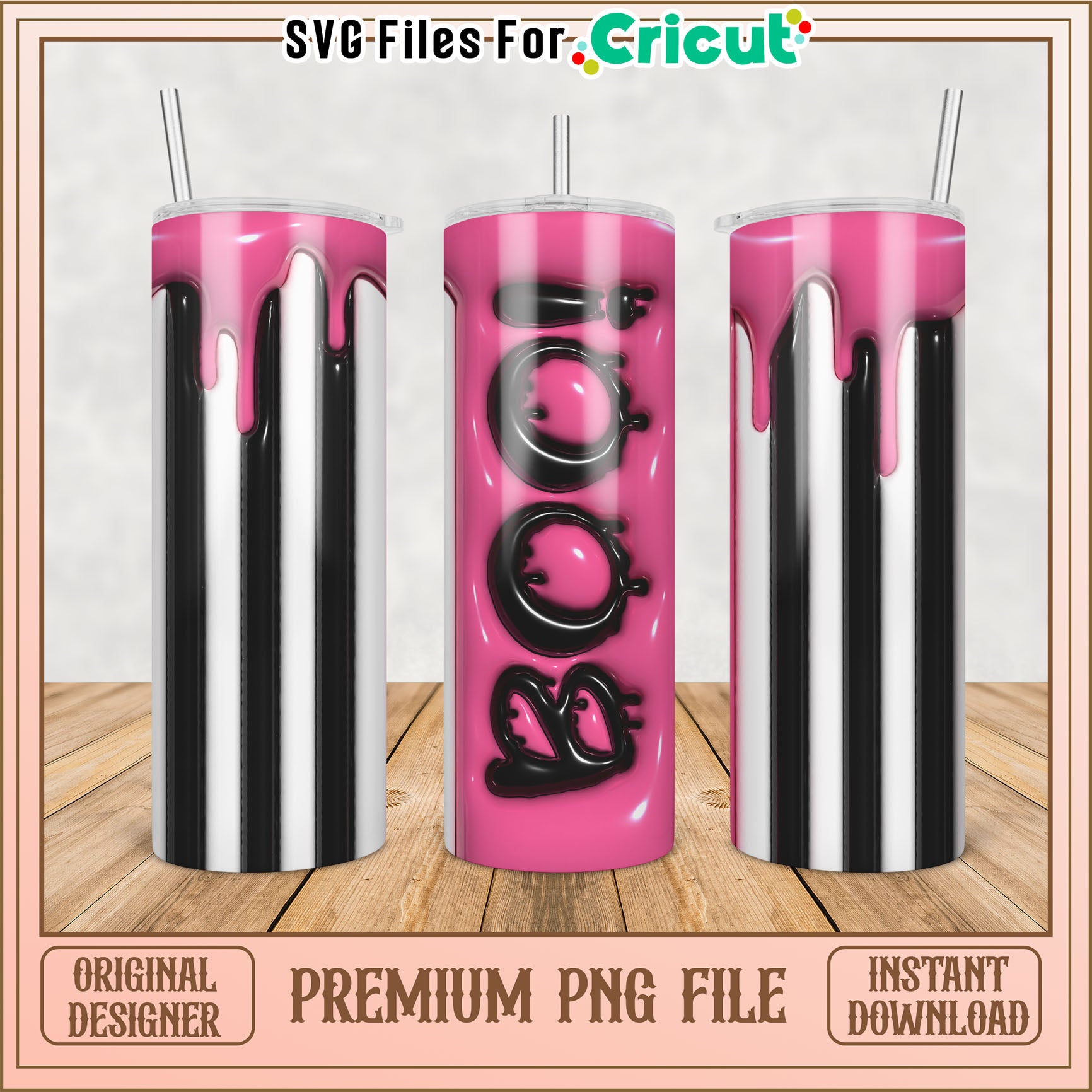 Boo Tumbler PNG Sublimation Design