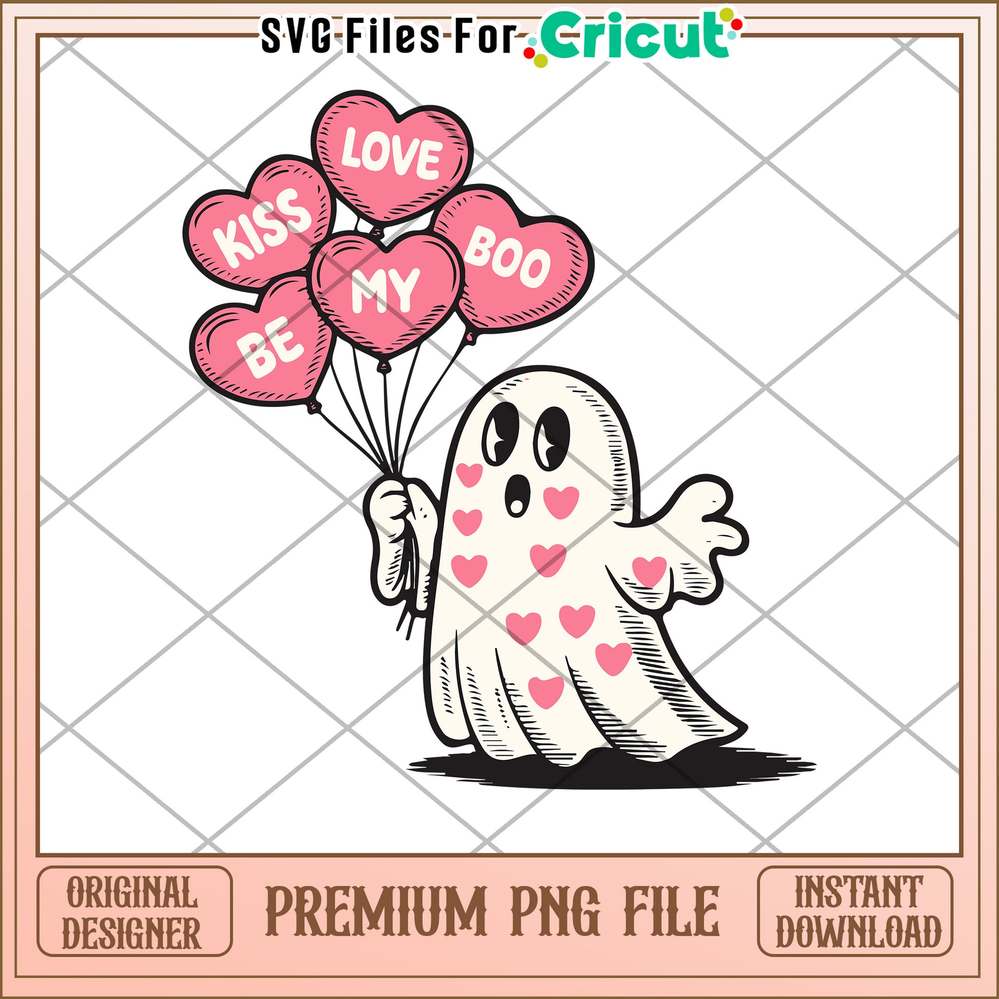 Boo Valentine Ghost PNG Design