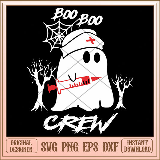 Boo boo crew ghost injection svg, halloween characters svg, digital download