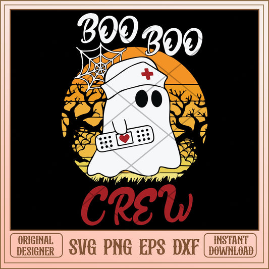 Boo boo crew ghost trade stickers svg, halloween characters svg, digital download