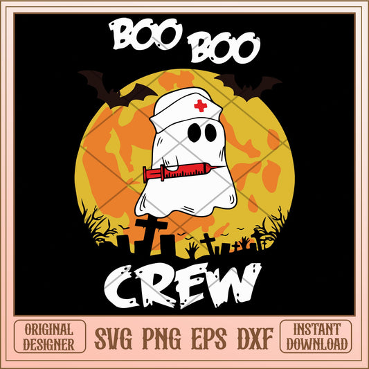Boo boo crew halloween ghost injection svg, halloween characters svg, digital download