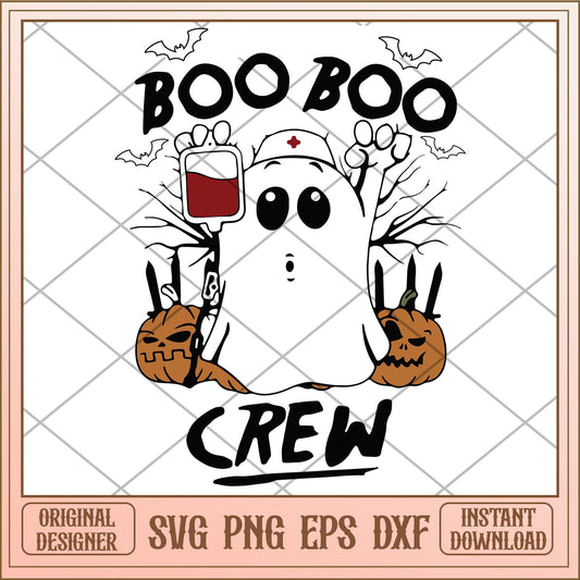 Boo boo crew pumpkin blood transfusion svg, halloween characters svg, digital download