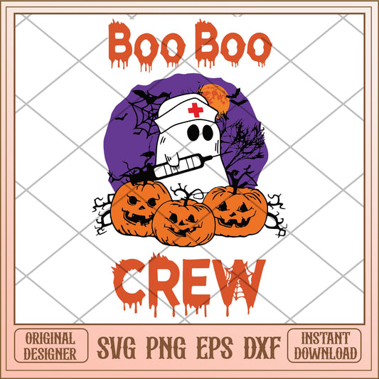 Boo boo crew pumpkin injection halloween svg, halloween characters svg, digital download