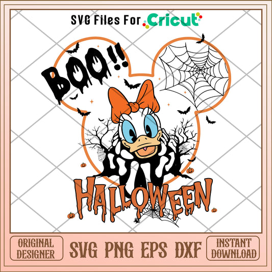 Boo black duck daisy Skeleton Halloween svg, Disney characters svg, Digital Download