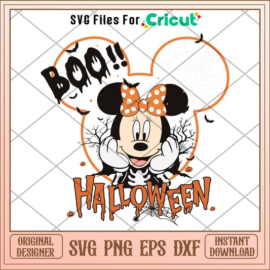 Boo black minnie  Skeleton Halloween svg, Disney characters svg, Digital Download