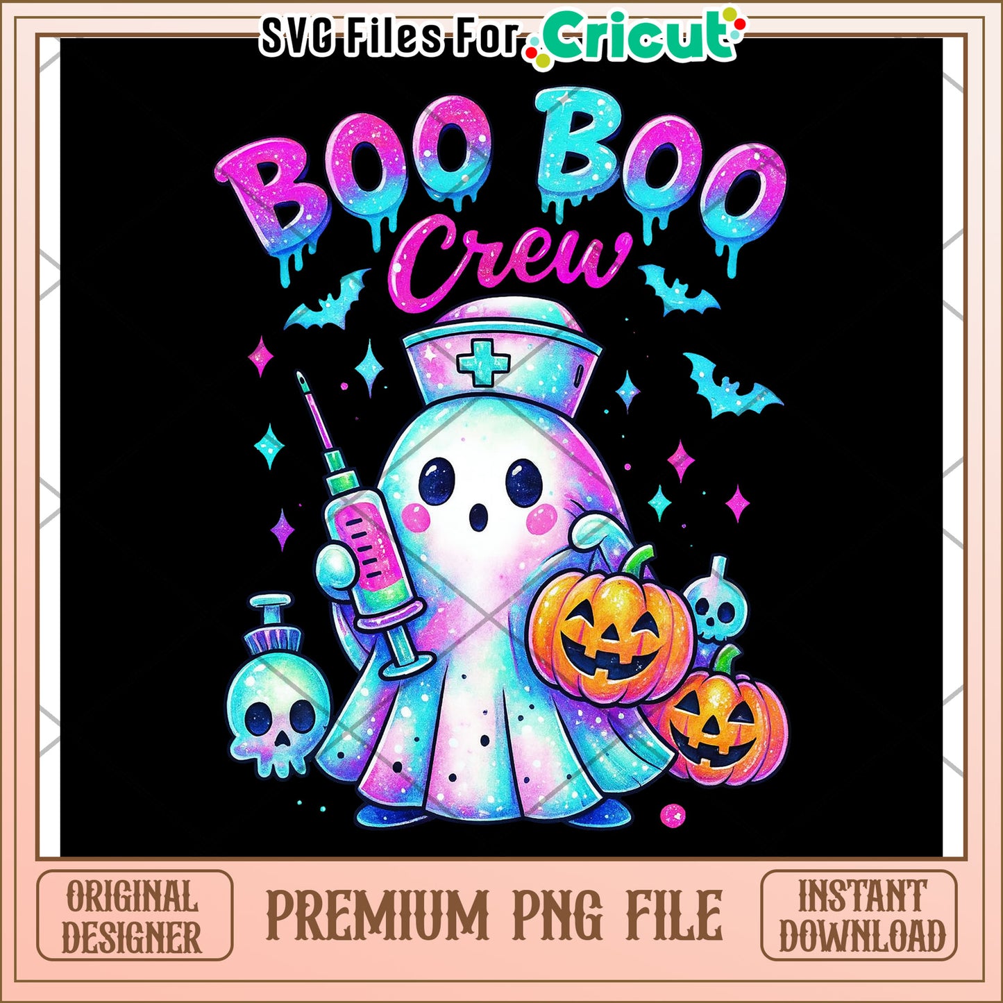 Boo boo crew neon png, halloween time png, halloween decor png