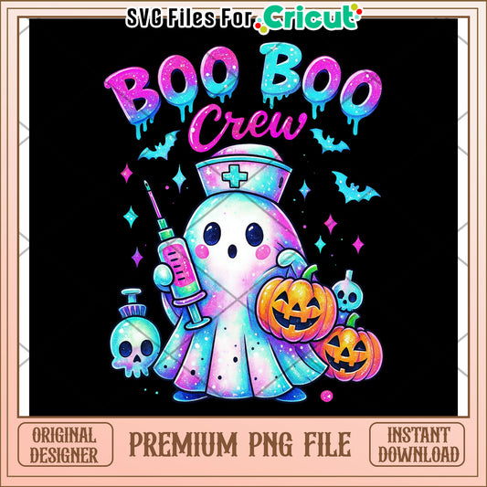 Boo boo crew neon png, halloween time png, halloween decor png