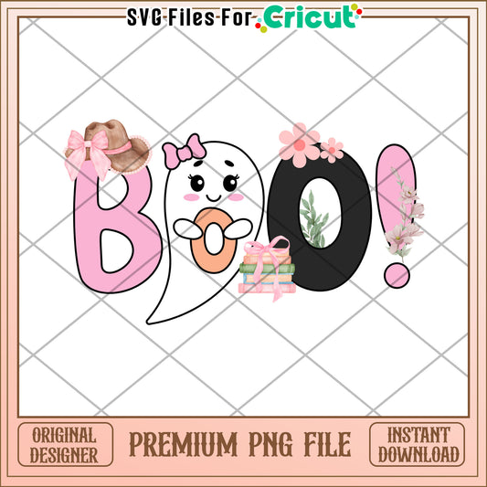 Boo cute design png, trick or treat png, halloween wallpaper​ png