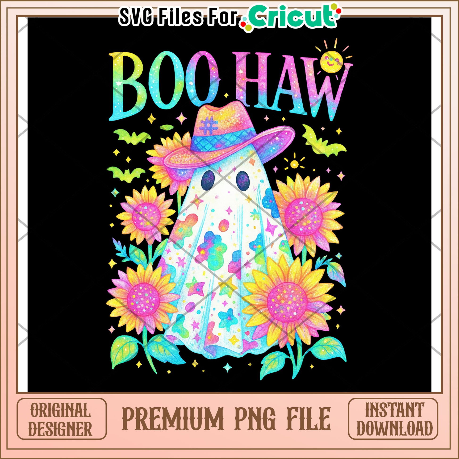 Boo haw neon png, halloween time png, halloween decor png