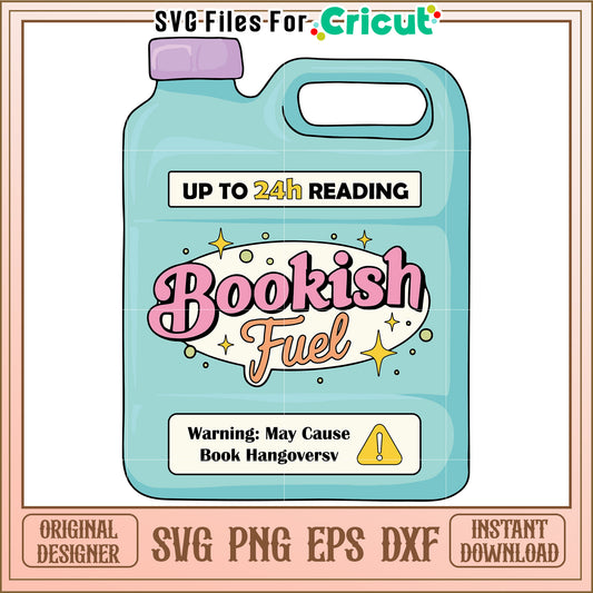 Bookish Fuel SVG Cut File Instant Download