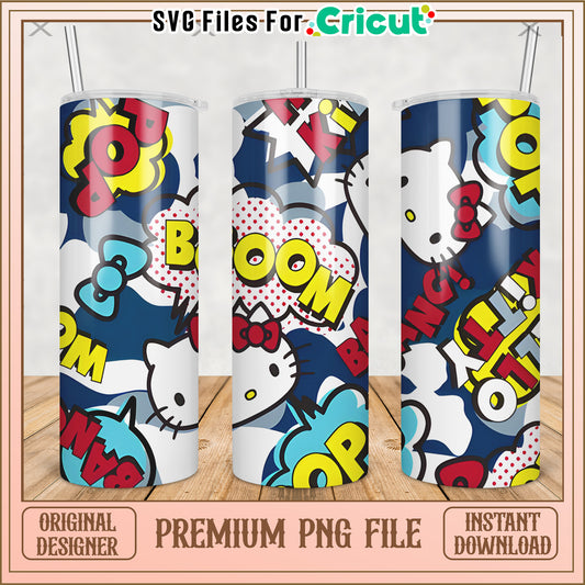Boom boom hello kitty tumbler png, cute cartoon png, hello kitty​ png